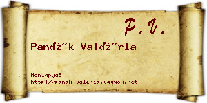 Panák Valéria névjegykártya